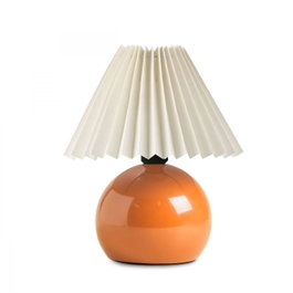 Opviq Lámpara de mesa con cuerpo de metal y tapa de PVC Crema y Naranja